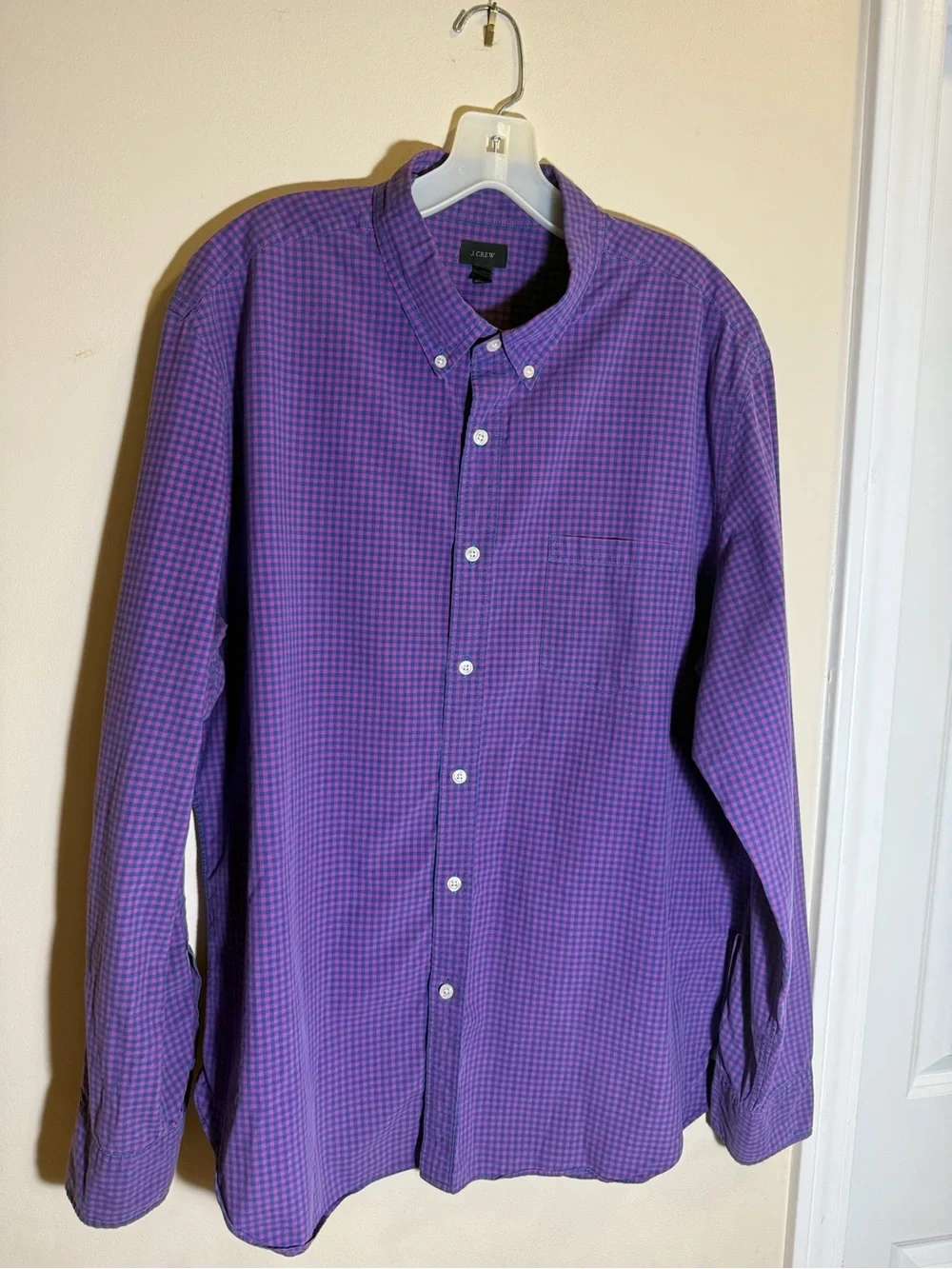 J. Crew Purple and Pink Gingham Button-Down Shirt